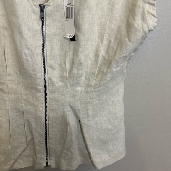 NWT Grace Elements 100% linen taupe top with cutout in back size 8 - Picture 7 of 12